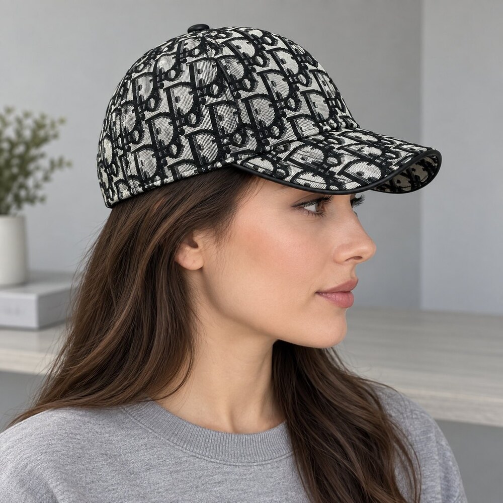 Dior Black Mesh Jacquard Cap - Picture 3 of 6